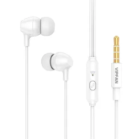 Vipfan M16 vezetékes fülhallgató, 3,5mm jack (fehér)