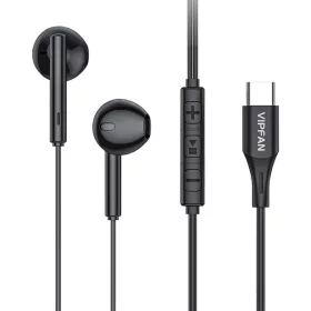 Vipfan M18 vezetékes in-ear fejhallgató, USB‑C (fekete)