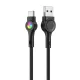 Vipfan Színes USB És USB-C Kábel, 3A, 1.2m, (Fekete) (X08TC)