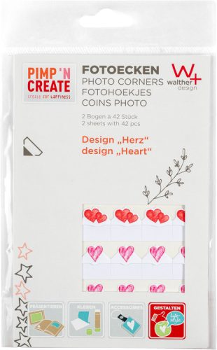 Walther fotó sarkok szív design 2 db 42 db-os ívben