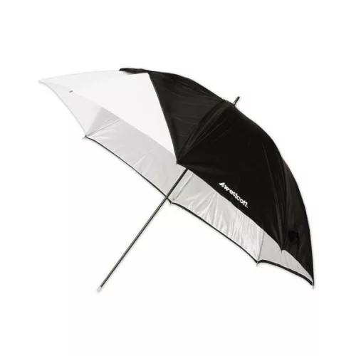 Westcott 43"/109cm optikai fehér szatén esernyő levehető fekete borítással