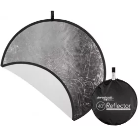   Westcott 2in1 Ezüst & Fehér Összecsukható Derítőlap - Fotós Reflektor és Derítő háttér (40")