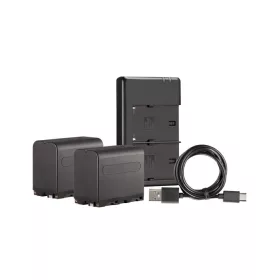   Westcott NP-F970 kettős akkumulátorcsomag töltővel (2 csomagos L-sorozat 7,4V, 6600mAh, 48,8Wh)