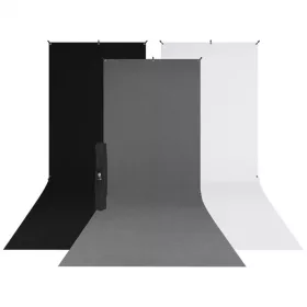   Westcott X-Drop 3 Darabos Szövet Háttér Készlet - Fotó-Stúdió Háttér - 150cm x 365cm (fekete/fehér/szürke)