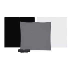   Westcott X-Drop Pro 3 Darabos Szövet Háttér Készlet - Fotó-Stúdió Háttér - 240cm x 240cm (fekete/fehér/szürke)
