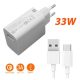 Xiaomi Mi BHR6039EU Travel Utazó Töltő - USB - A - USB - C + töltő kábel - 1m, 33W - Fehér