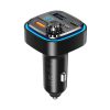 XO BCC08 autós töltő és FM transzmitter, USB x2, USB-C, MP3, Bluetooth 5.0, 15W (Fekete)