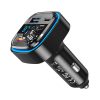 XO BCC08 autós töltő és FM transzmitter, USB x2, USB-C, MP3, Bluetooth 5.0, 15W (Fekete)