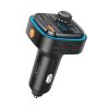 XO BCC08 autós töltő és FM transzmitter, USB x2, USB-C, MP3, Bluetooth 5.0, 15W (Fekete)
