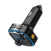 XO BCC08 autós töltő és FM transzmitter, USB x2, USB-C, MP3, Bluetooth 5.0, 15W (Fekete)