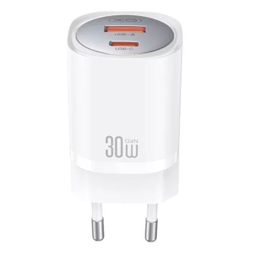 XO 30W GaN Fali Töltő USB-C És USB-A Csatlakozó (CE21)