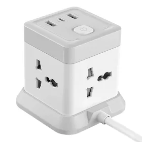   XO 4 Aljzatos Elosztó USB-C És USB-A Csatlakozó kkal, 2500W (WL20)