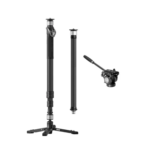 YC Onion PINETA Carbon Fiber Monopod Carbon Fiber hosszabbító csővel, fluid head-el