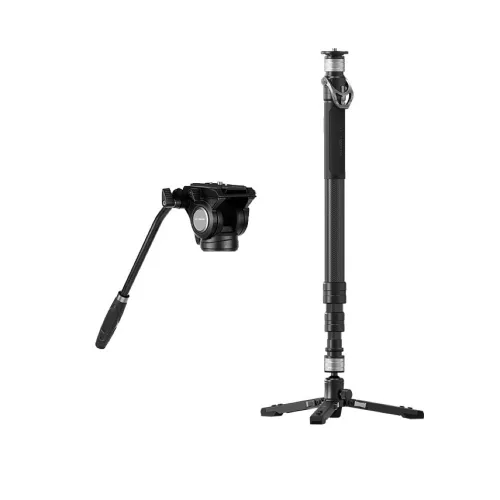 Pineta Karbon Monopod + FH60 Fluid fej -tripod bázis, gyors kioldó