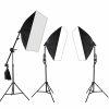 3-in-1 3db 70x50cm Softbox Set 125W LED 210cm Állvánnyal - Fotó Studió világítás (Tripla Set)