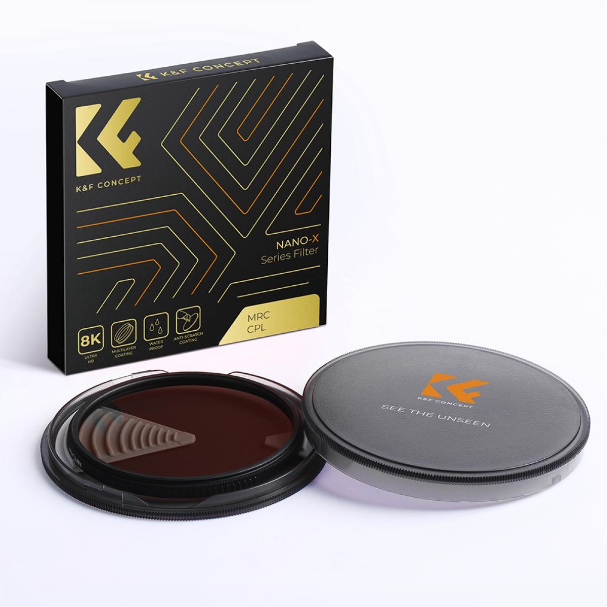 K&F Concept 58mm XC15 Nano-X B270 CPL polárszűrő (HD, vízálló, karcálló, zöld bevonat)