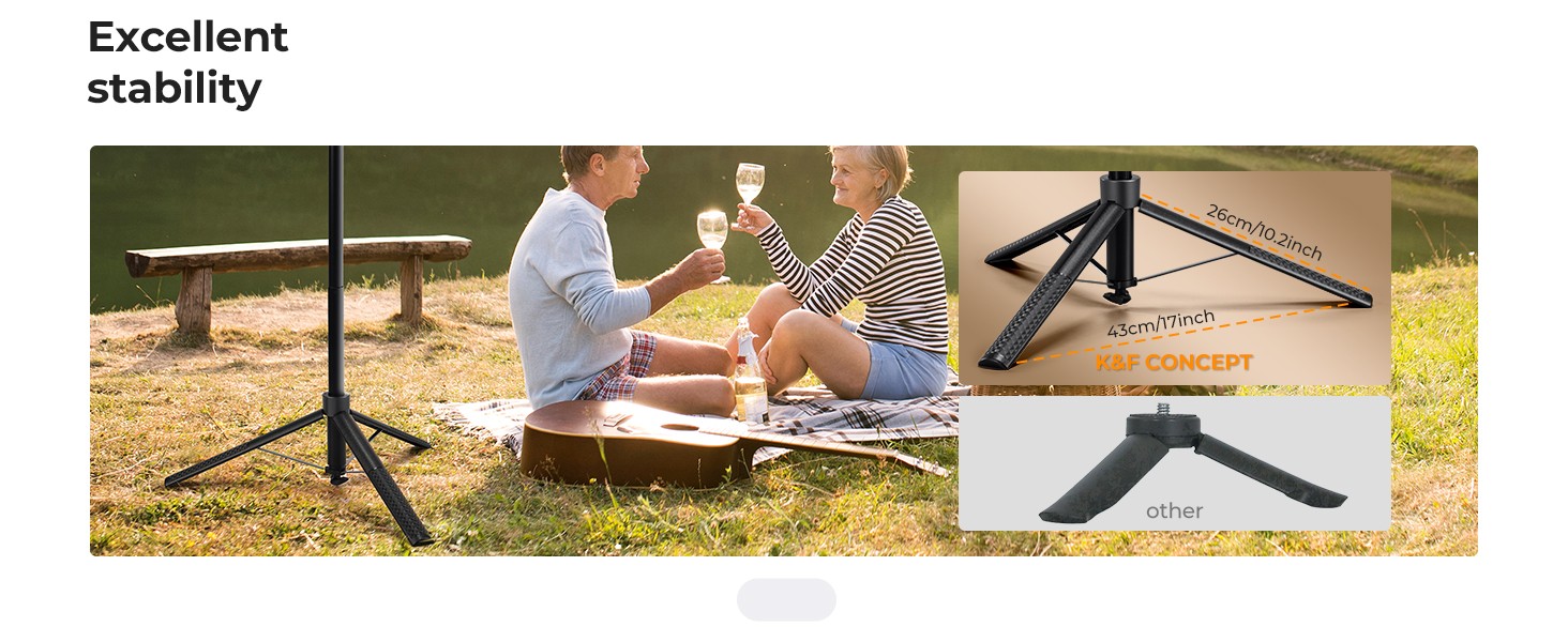 K&F Concept 180cm-es arckövető állvány/selfie bot 2 derítőfénnyel, gesztusvezérléssel