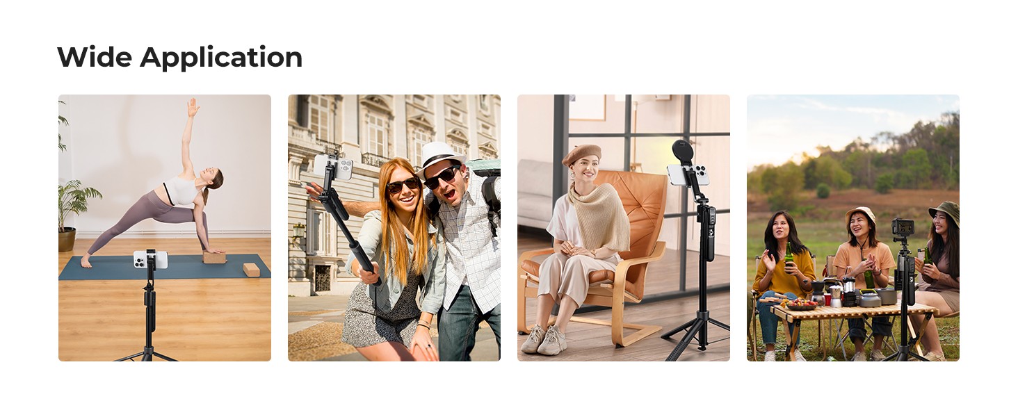 K&F Concept 180cm-es arckövető állvány/selfie bot 2 derítőfénnyel, gesztusvezérléssel