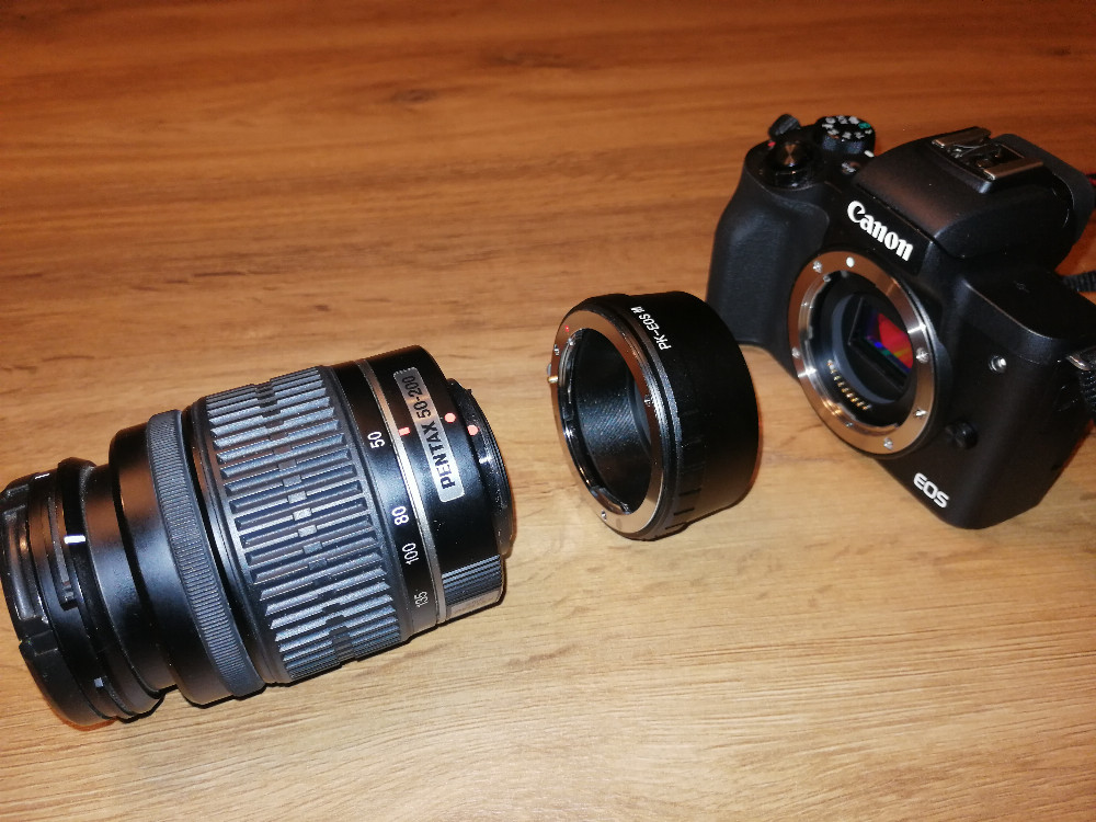  Pentax Canon EOSM adapter - Canon EOS-M EFM Pentax K átalakító, PK-EOSM
